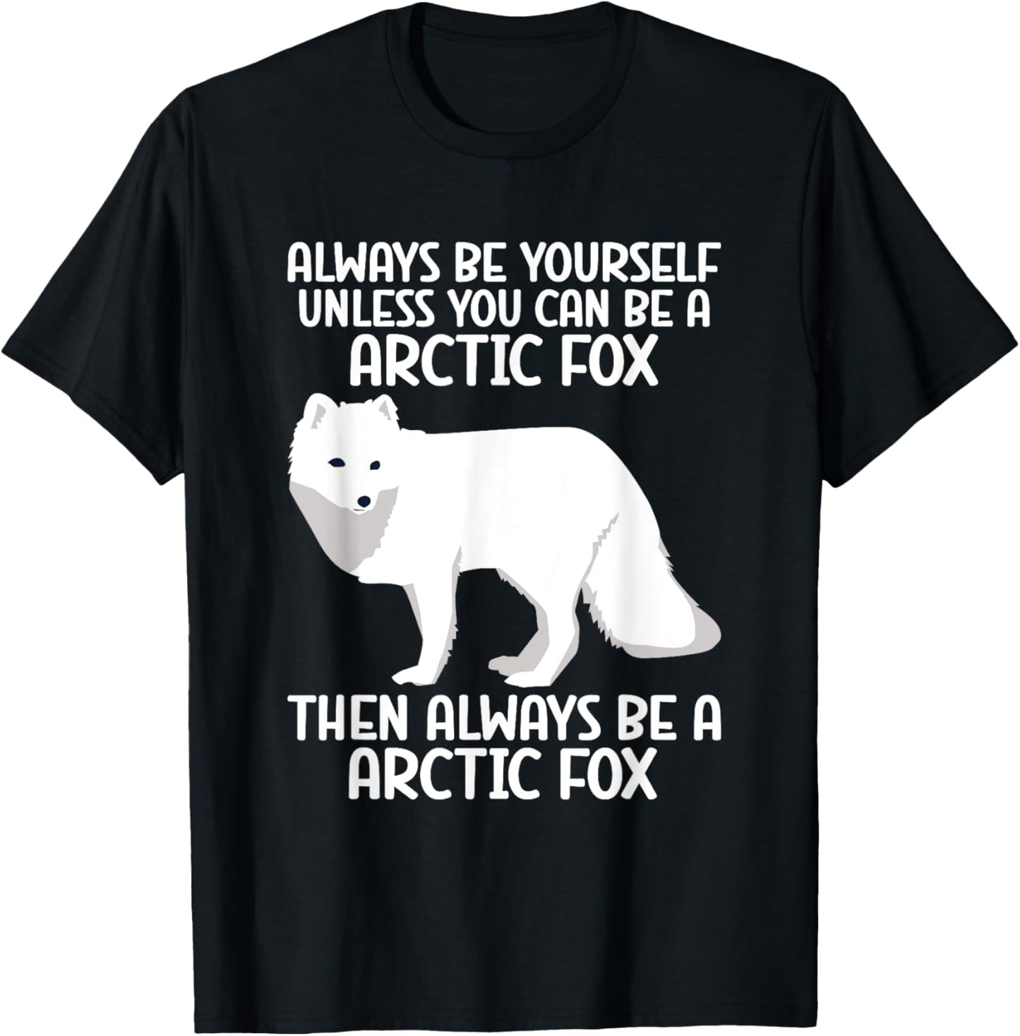Arctic Fox Artic Animals Cute Artic Fox Lover Pajamas T-Shirt - T-Shirt | Black