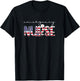 Emergency Nurse American Flag Patriotic Er Nurse 4th Of July T-Shirt - T-Shirt | Black