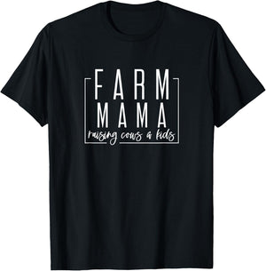 Farm mama raising cows and kids T-Shirt - T-Shirt | Black