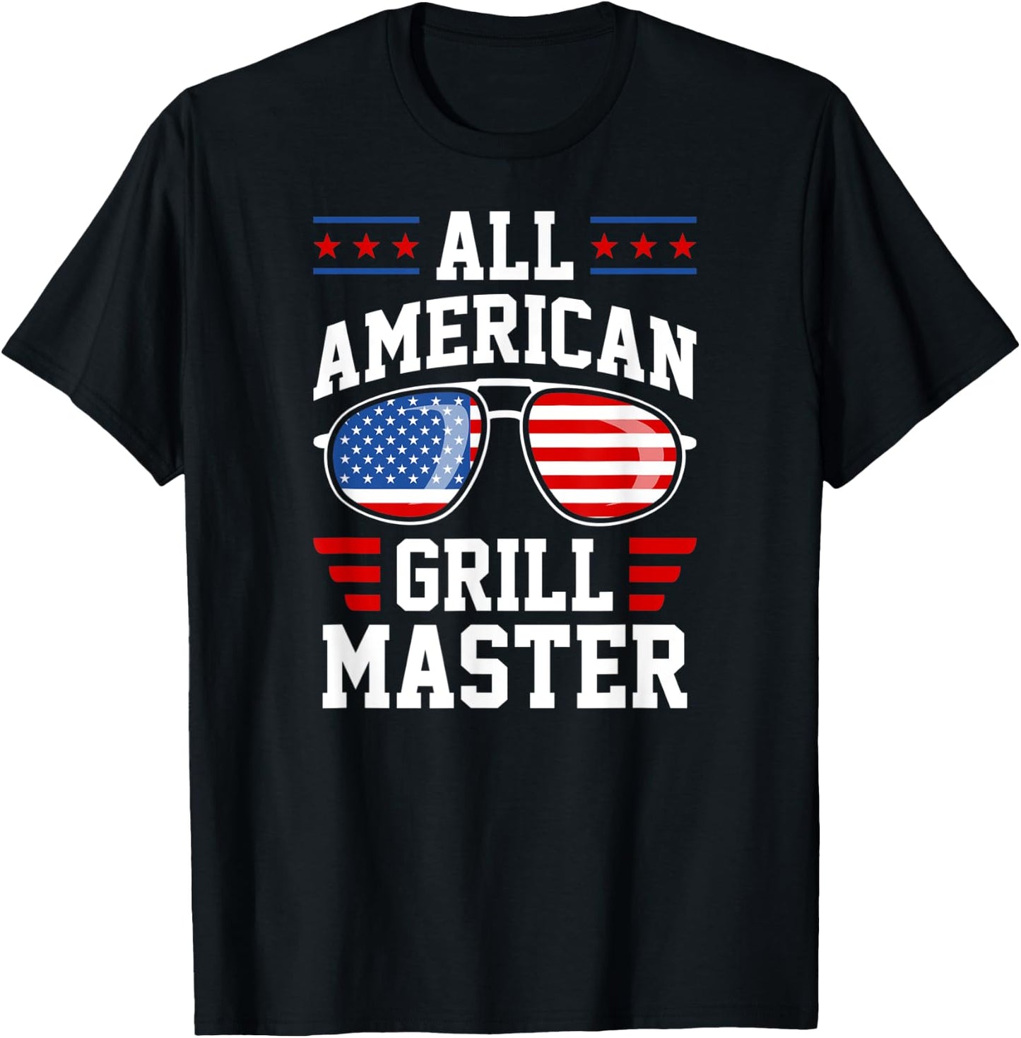All-American Grill Master USA American Flag Patriotic Women Men T-Shirt - T-Shirt | Black