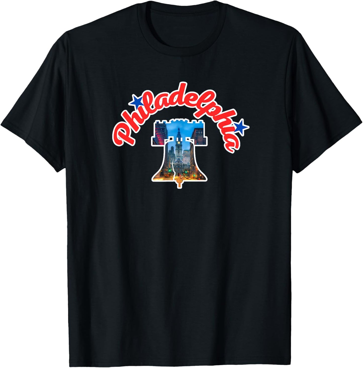 Philadelphia Philly Liberty Bell Patriotic Vacation Souvenir T-Shirt - T-Shirt | Black