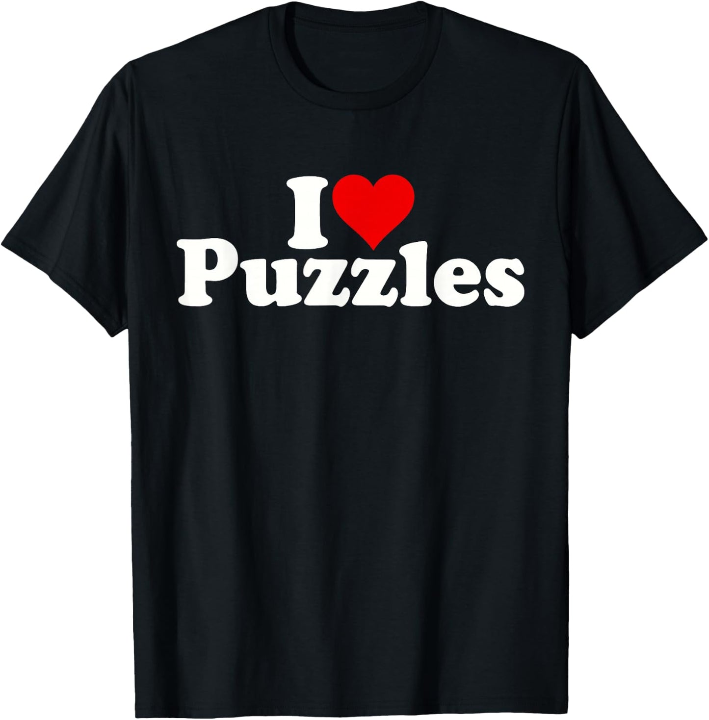 I Love Heart Puzzles T-Shirt - T-Shirt | Black