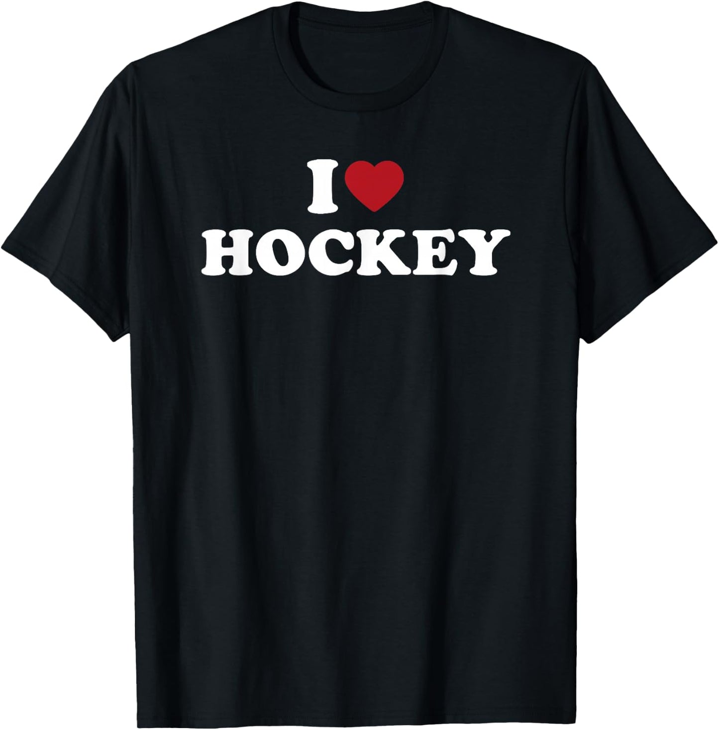 I Love Hockey, I Heart Hockey T-Shirt - T-Shirt | Black