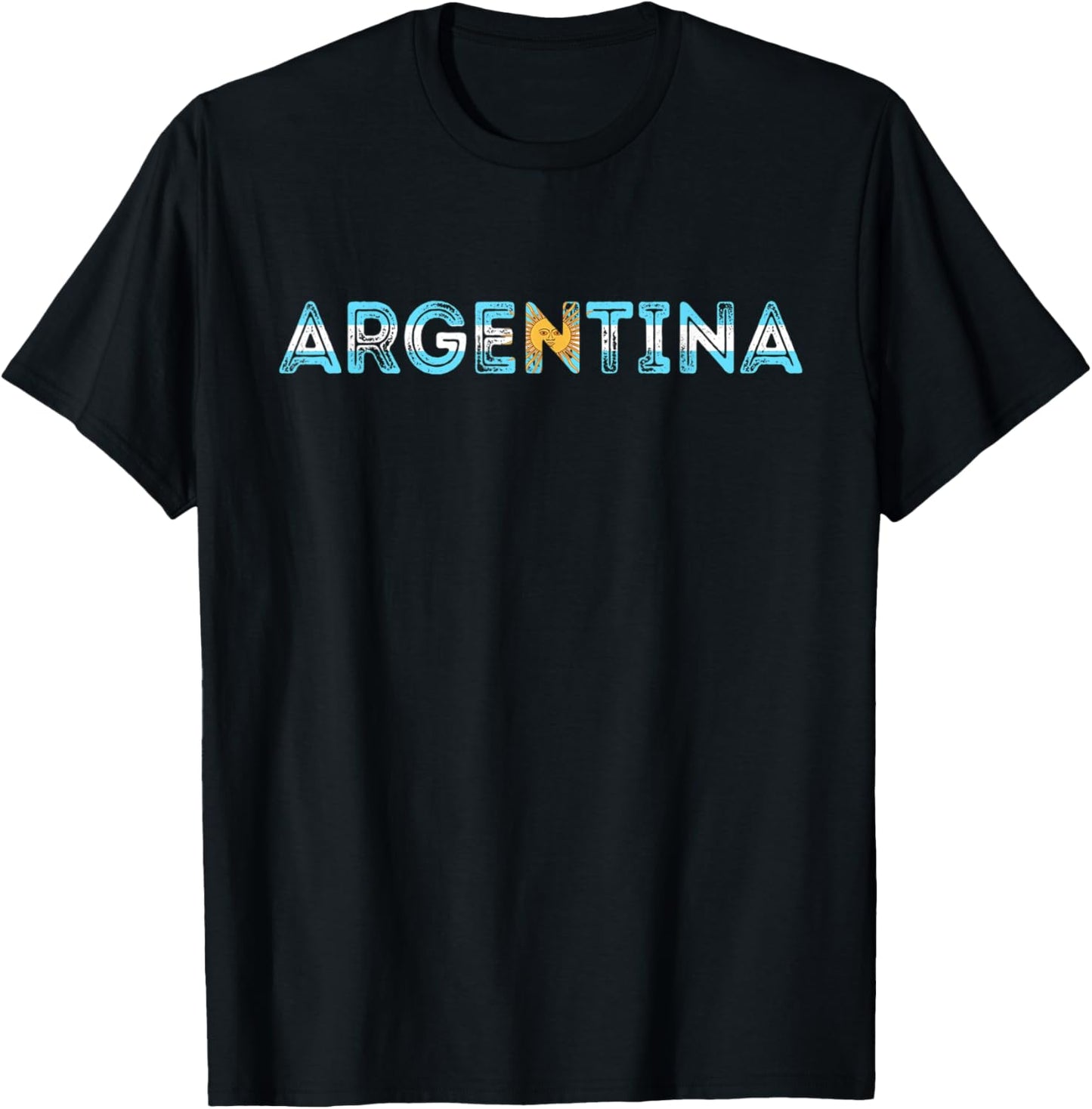 Argentina Vintage Sun Of May Buenos Aires Argentinian Pride T-Shirt - T-Shirt | Black