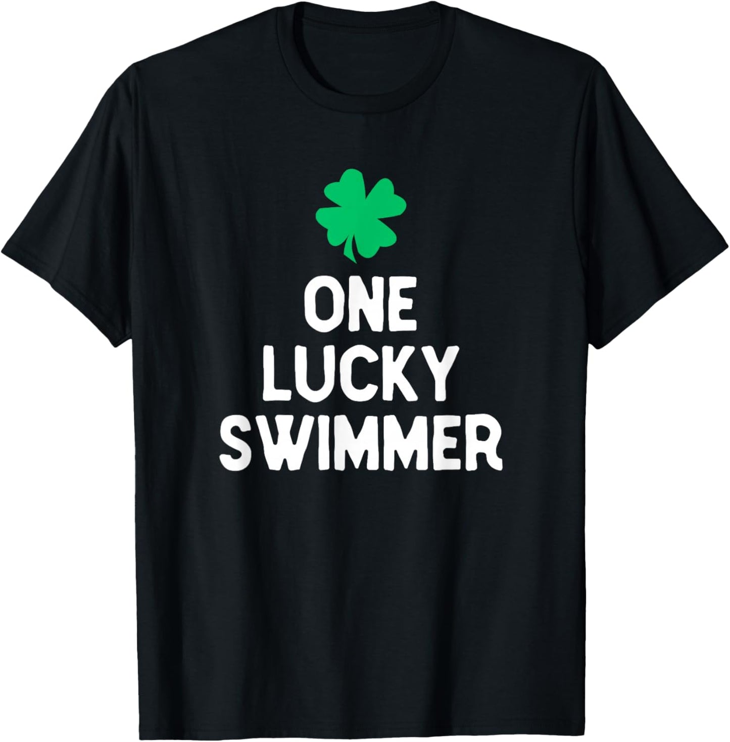 One Lucky Swimmer Irish St Patrick's Day Swimming T-Shirt - T-Shirt | Black