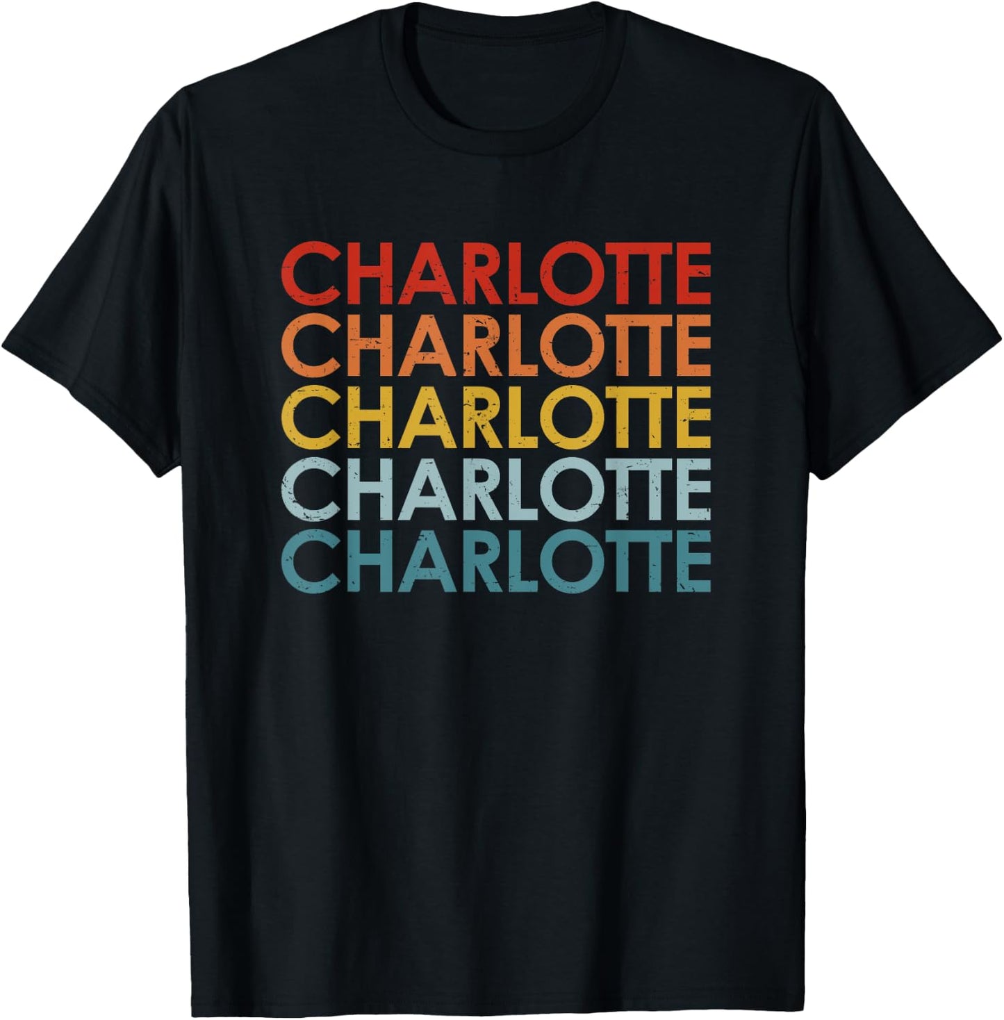 Vintage Charlotte North Carolina Retro Souvenir boys girls T-Shirt - T-Shirt | Black