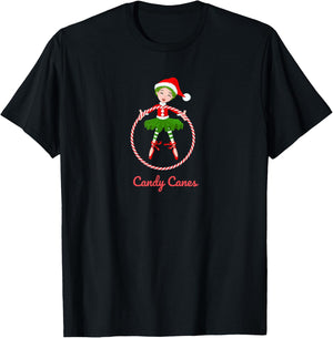 CANDY CANES HOOPS NUTCRACKER Christmas Ballet Dancer Graphic T-Shirt - T-Shirt | Black