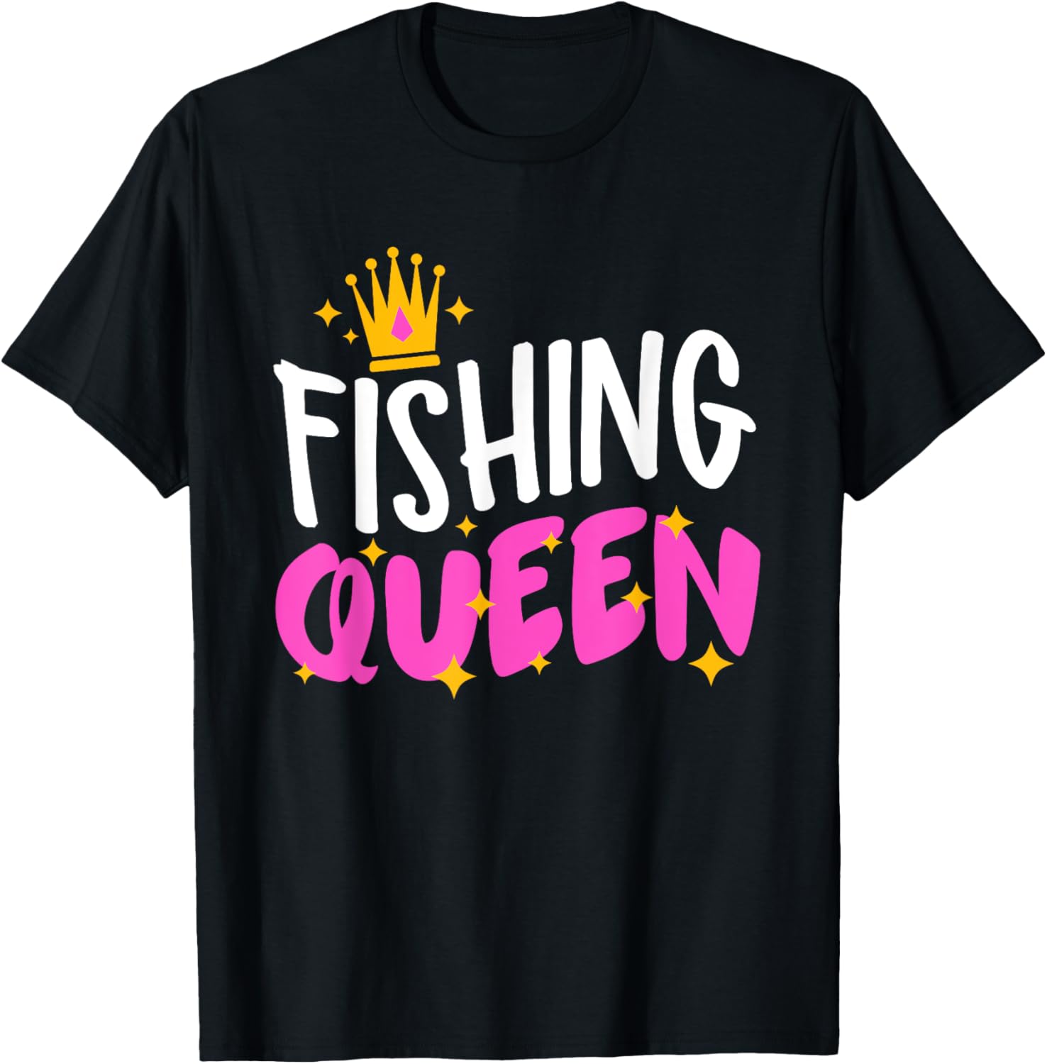 Fishing Queen Funny Fisherman Aquatic Enthusiast Women T-Shirt - T-Shirt | Black