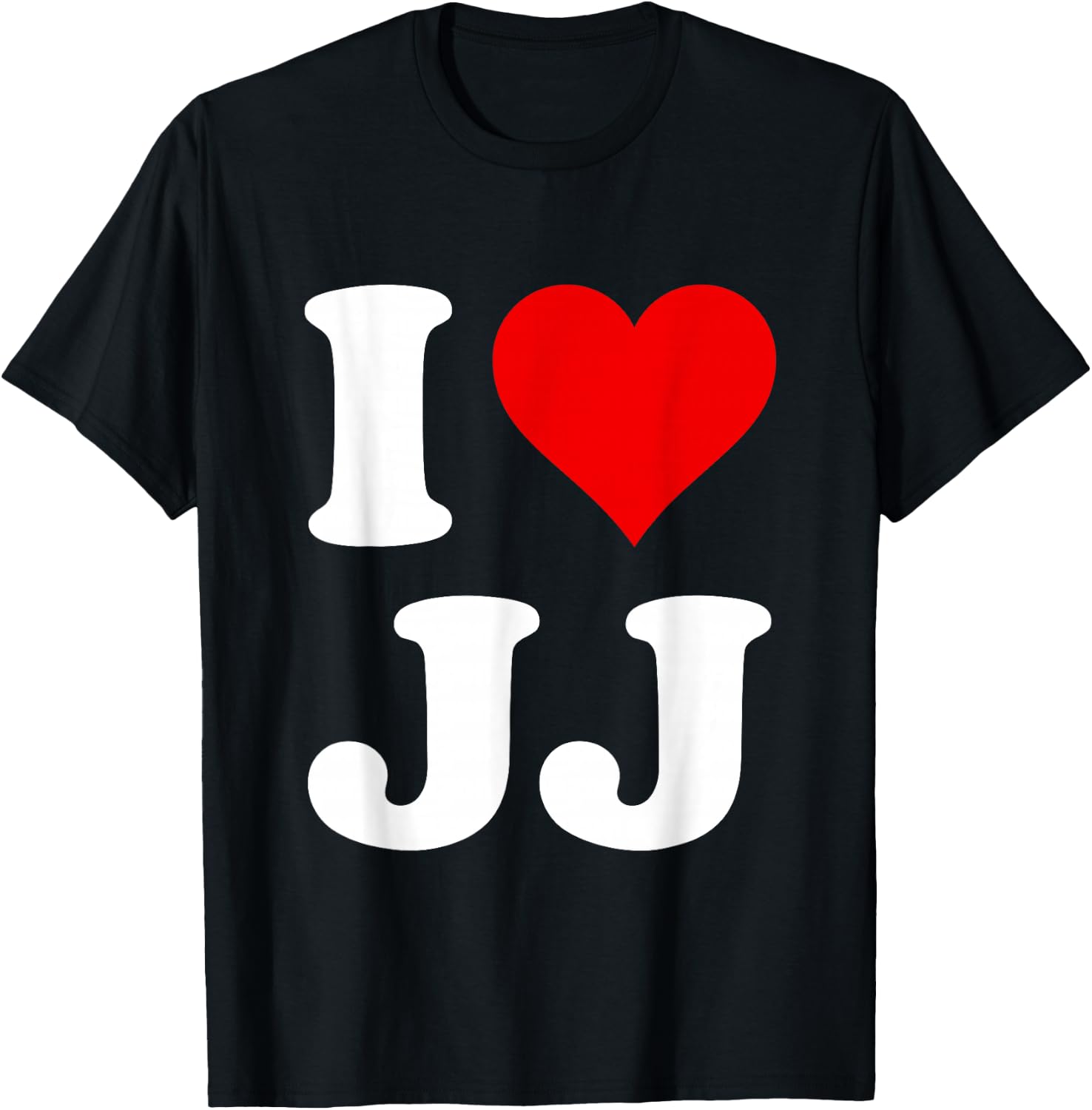 Red Heart I Love JJ T-Shirt - T-Shirt | Black