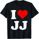 Red Heart I Love JJ T-Shirt - T-Shirt | Black