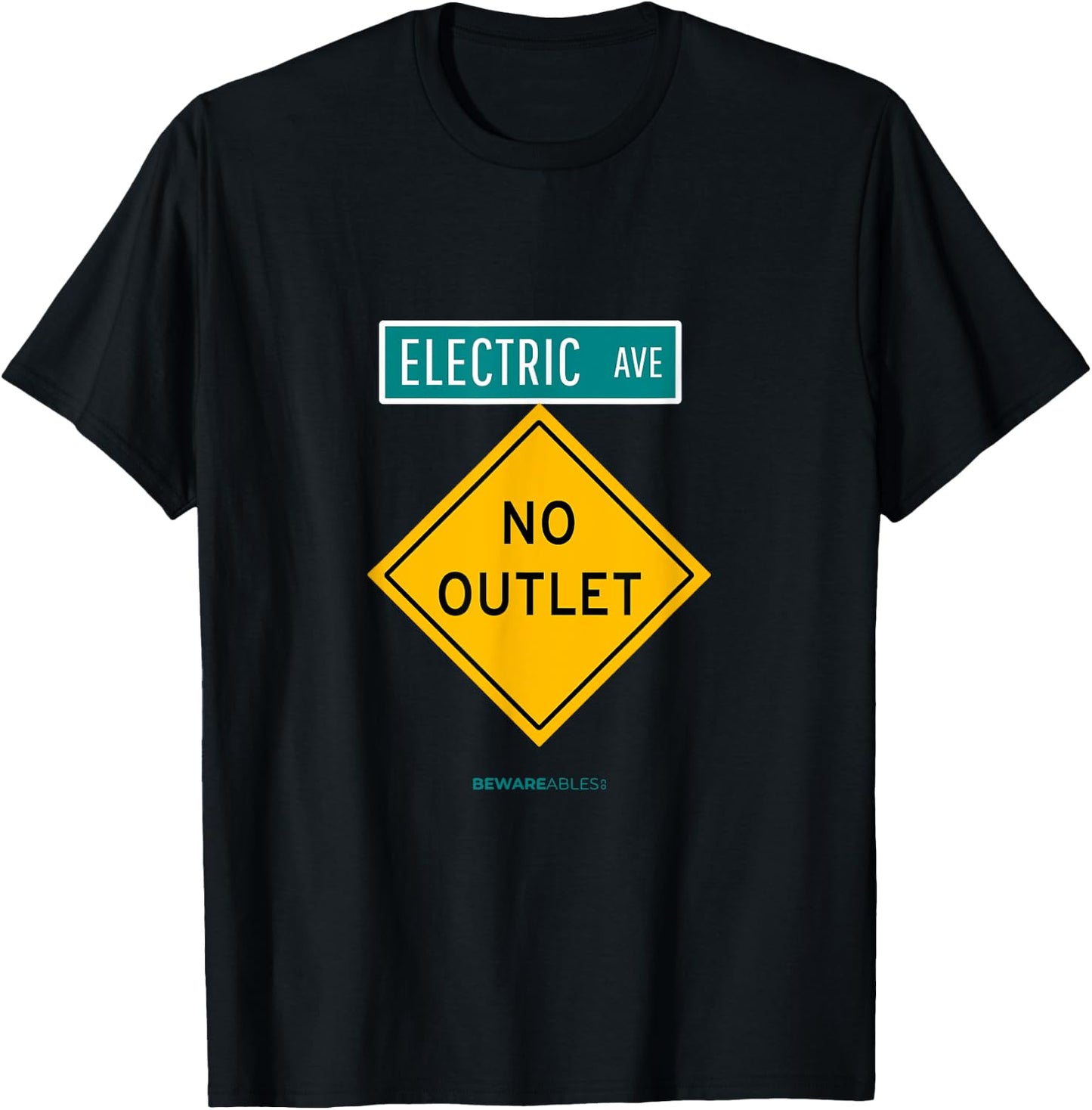 No outlet on an Avenue called Electric for EVs Funny T-Shirt - T-Shirt | Black