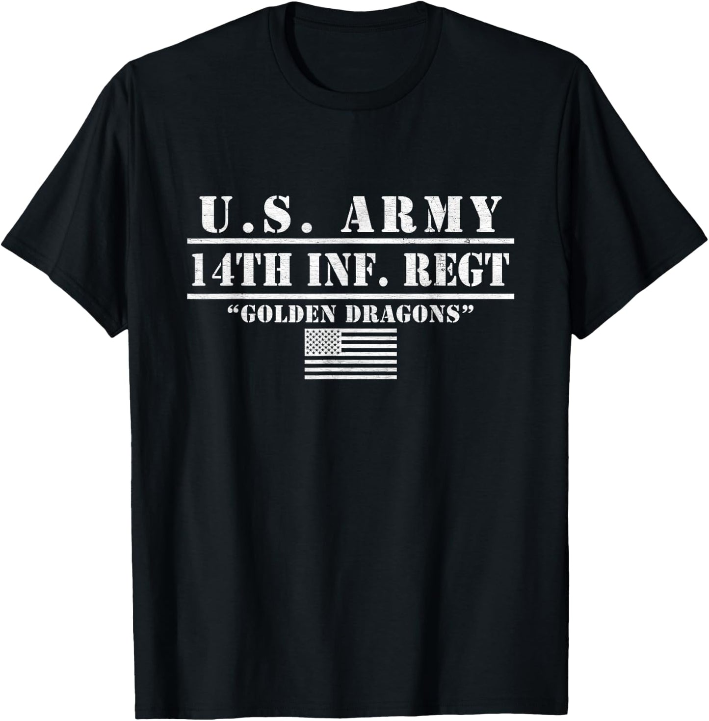 14th Infantry Regiment Us Army 14th Inf Regt Golden Dragons T-Shirt - T-Shirt | Black