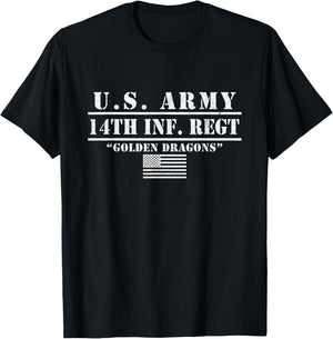14th Infantry Regiment Us Army 14th Inf Regt Golden Dragons T-Shirt - T-Shirt | Black