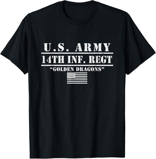 14th Infantry Regiment Us Army 14th Inf Regt Golden Dragons T-Shirt - T-Shirt | Black