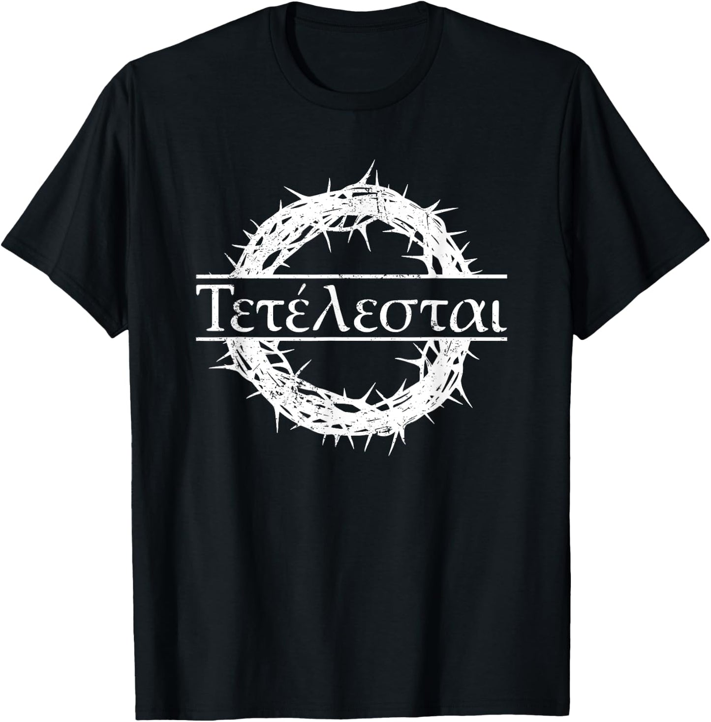 Glaube an Jesus Bibel Gott Christliche Zitate Tetelestai Greek Bible Quote "Es ist vollbracht Jesus" -Adults Black Cotton, Polyester Short Sleeve T-Shirt - T-Shirt | Black
