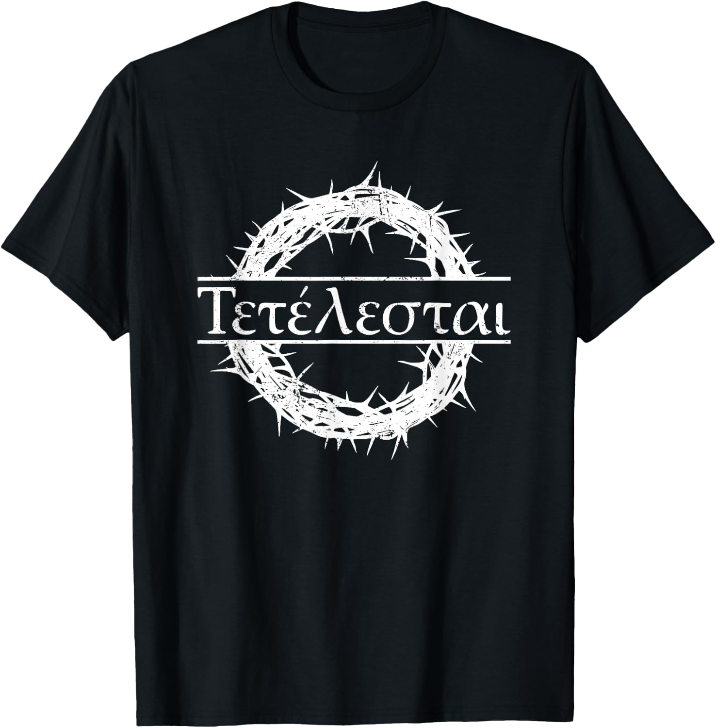 Glaube an Jesus Bibel Gott Christliche Zitate Tetelestai Greek Bible Quote "Es ist vollbracht Jesus" -Adults Black Cotton, Polyester Short Sleeve T-Shirt - T-Shirt | Black