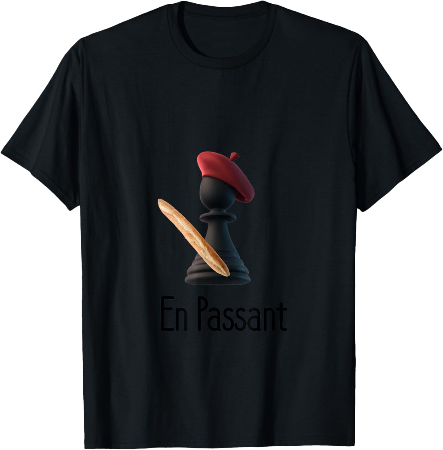 ChessTees En Passant Checkmate Chess Themed , -Adults, Grey, Small, Short Sleeve T-Shirt - T-Shirt | Black