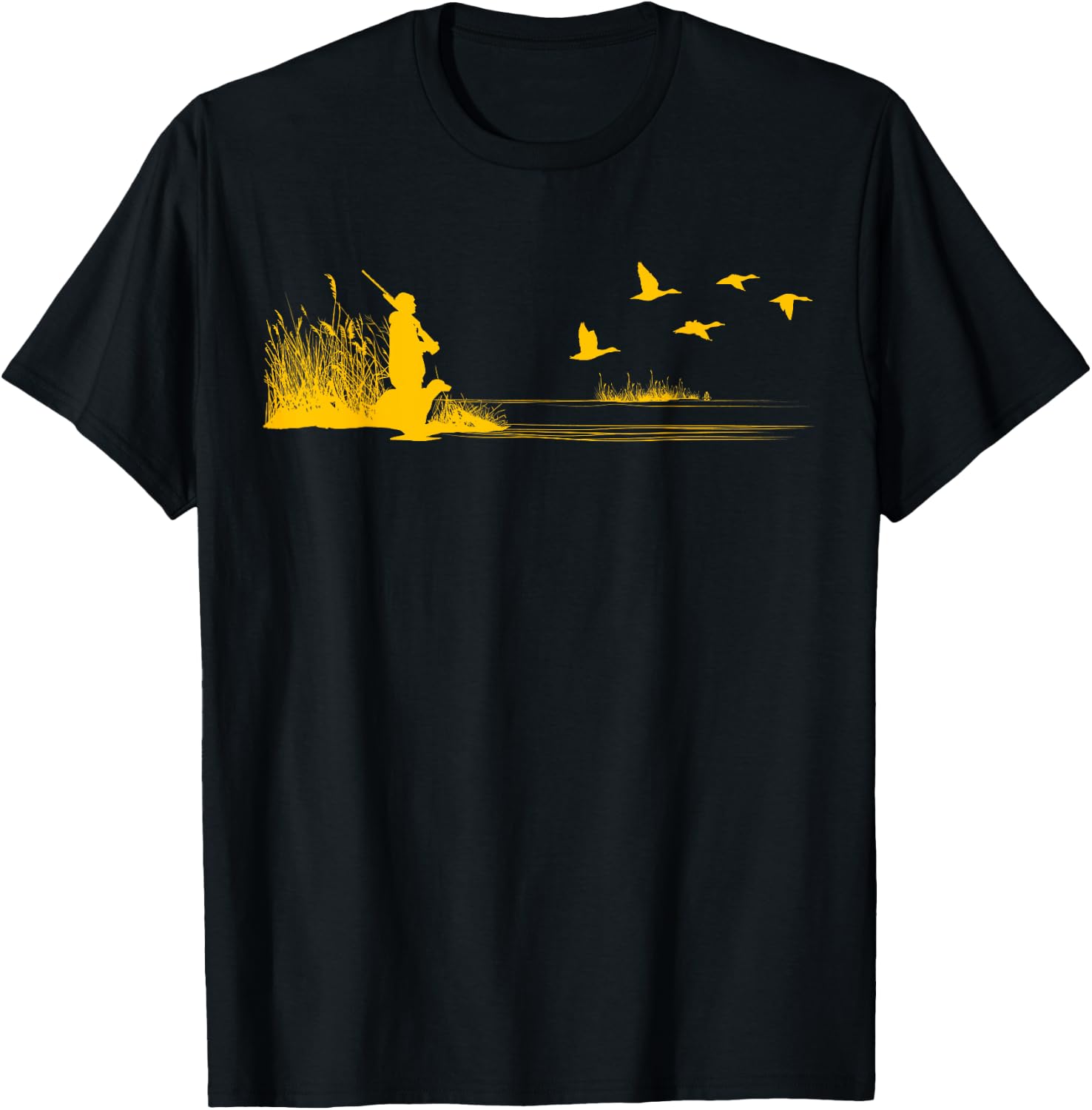 Waterfowl Duck Hunter Bird Dog Training Hunting Graphic T-Shirt - T-Shirt | Black