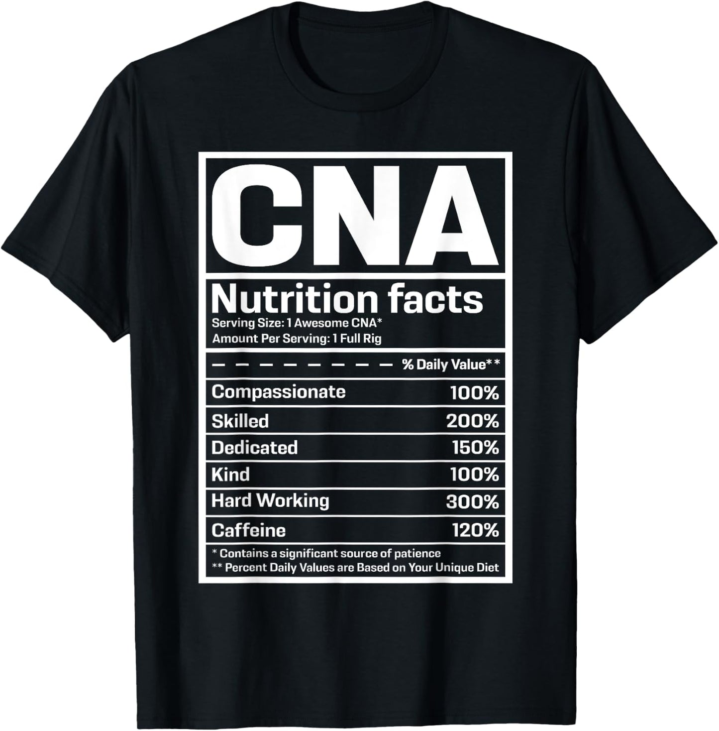 CNA Certified Nursing Assistant Gifts CNA Humor Black -Adults Small Short Sleeve Regular Fit Modern Humor Professional Use T-Shirt - T-Shirt | Black