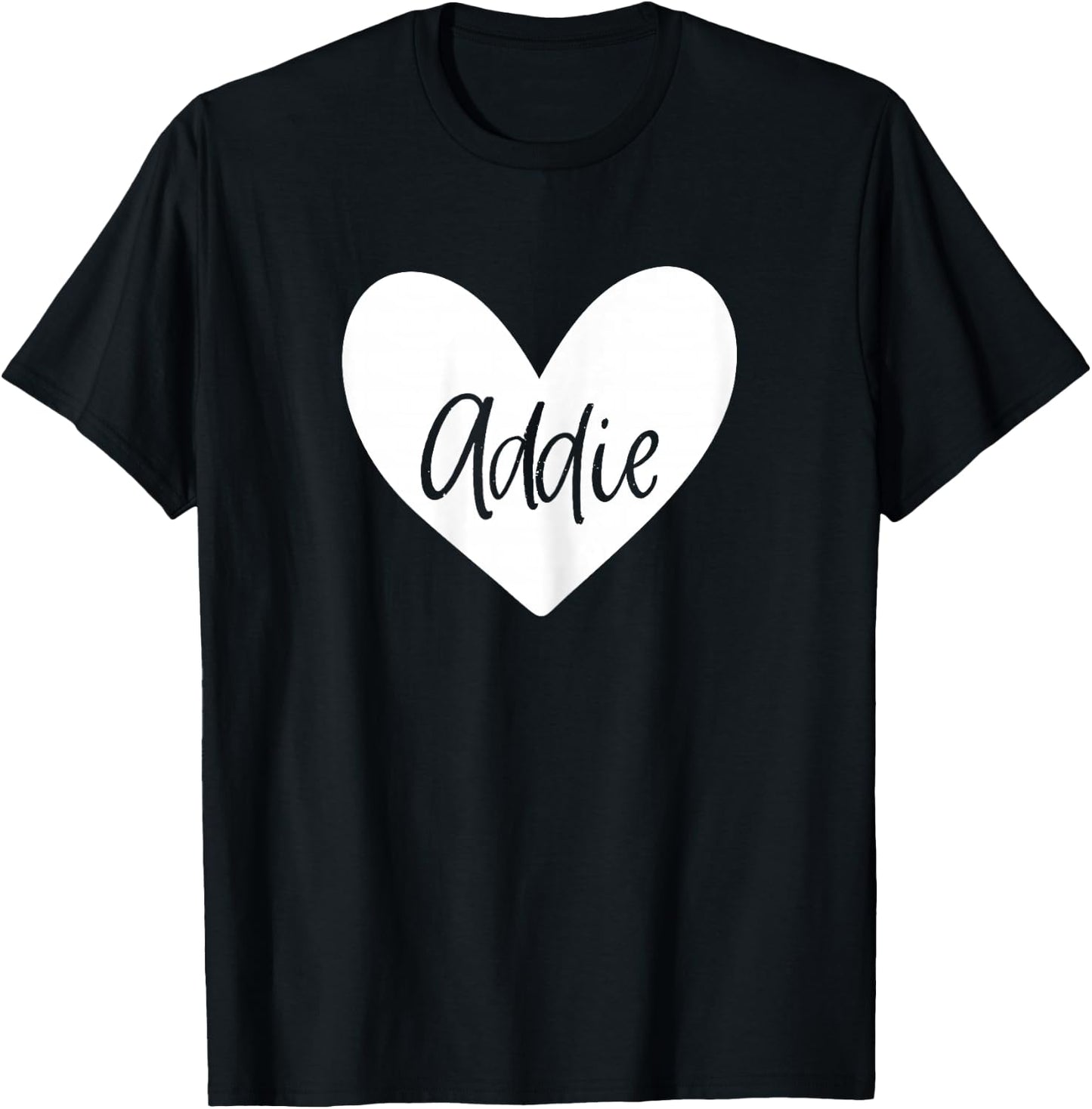 Addie Pink Name Heart Love Woman Girl Friend Personalized T-Shirt - T-Shirt | Black