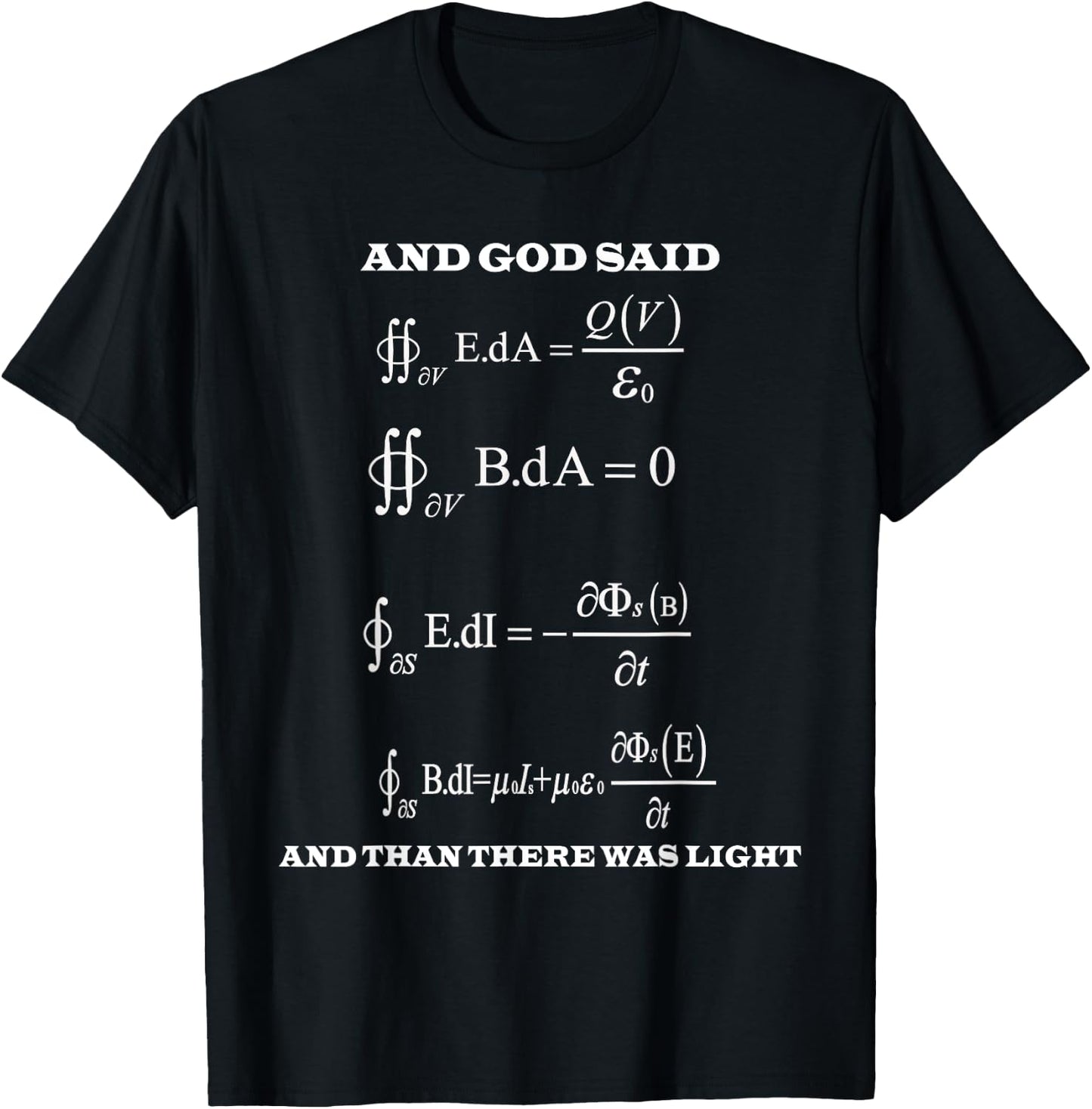 Maxwell Equations Light Electricity Science Physics Gift T-Shirt - T-Shirt | Black