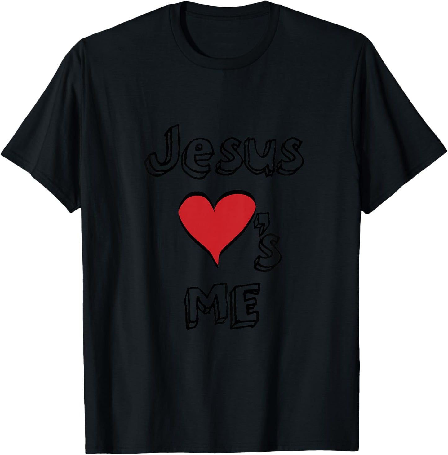 Jesus Loves Me Heart Boys Girls Youth Toddler Christian God T-Shirt - T-Shirt | Black