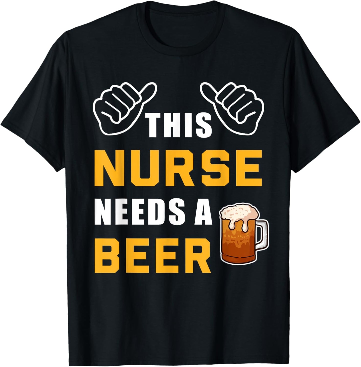 This Nurse Needs A Beer Nursing Hospital Crew Funny Nurse T-Shirt - T-Shirt | Black