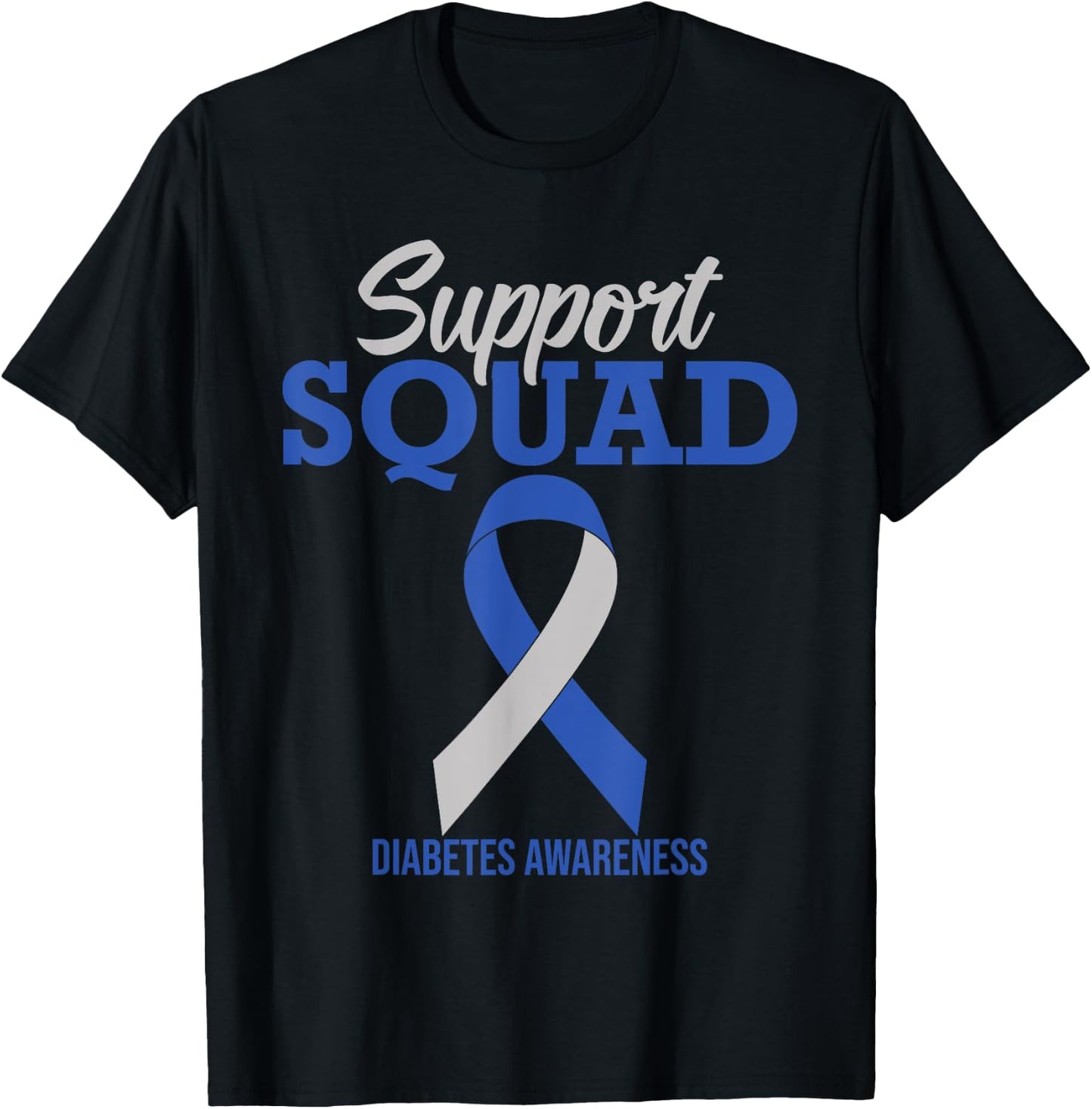 Support Squad Diabetes Awareness T-Shirt - T-Shirt | Black