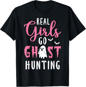 Paranormal Investigator Halloween Real Girls Hunt Ghosts T-Shirt - T-Shirt | Black
