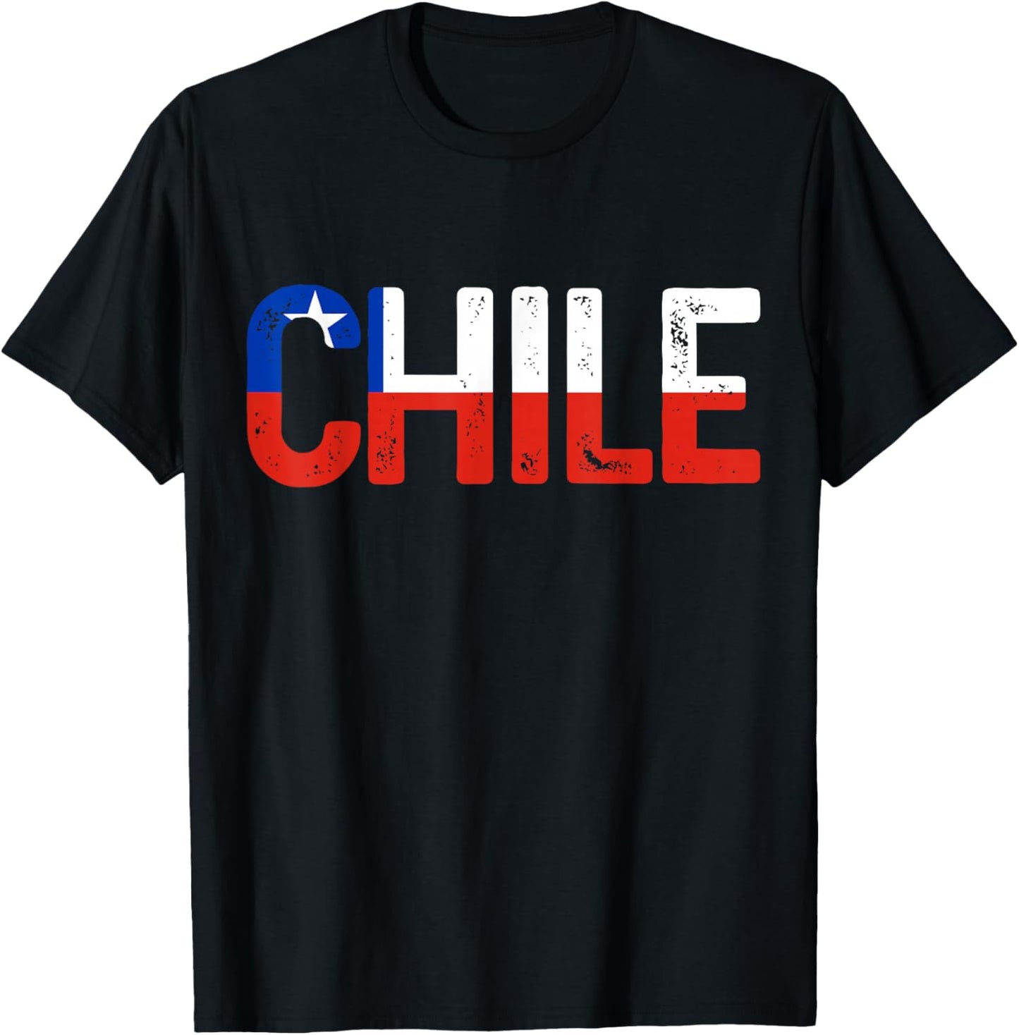 Chile Flag T-Shirt - T-Shirt | Black