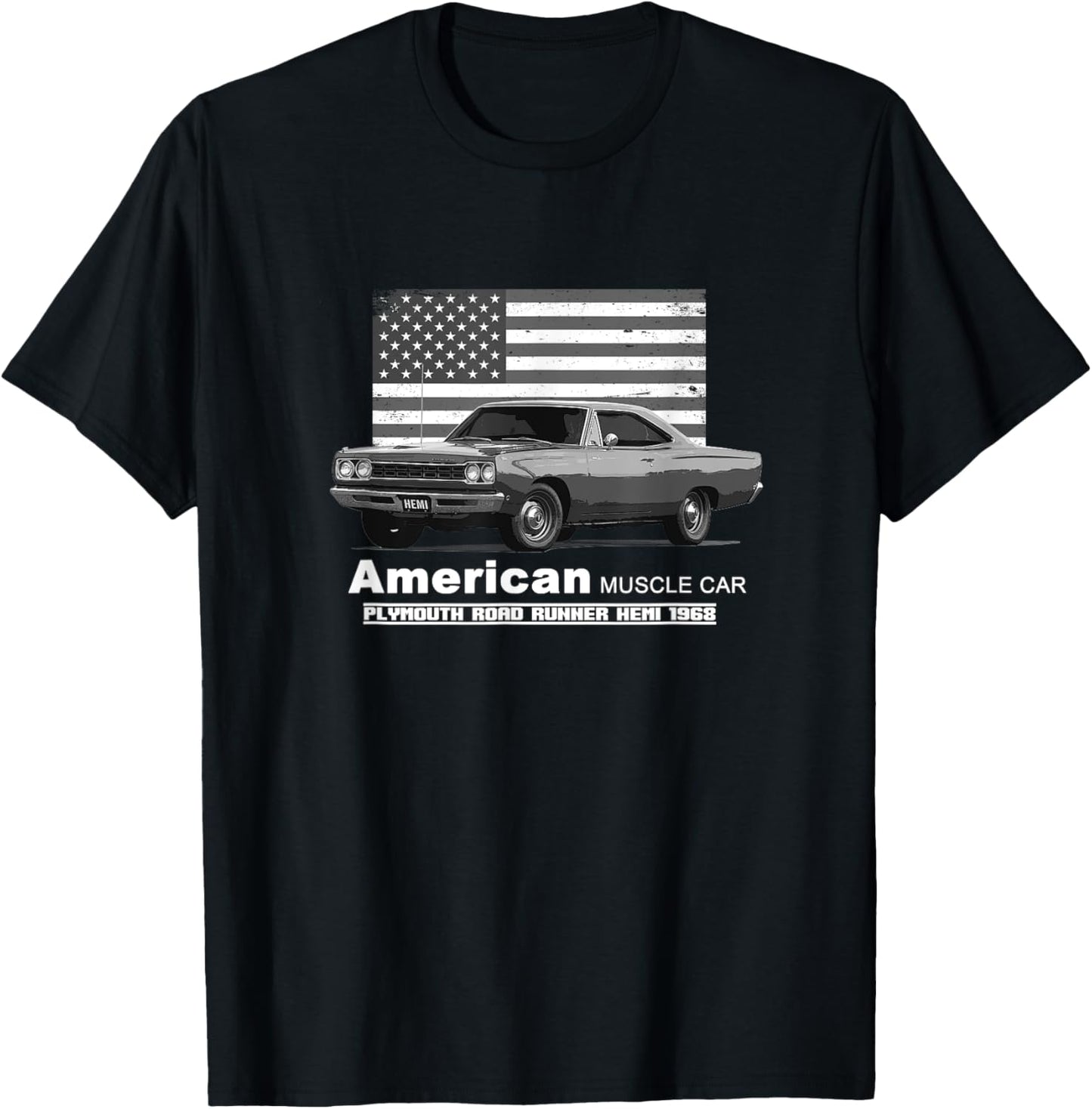 Plymouth Road Runner American Muscle Car 60s 70s Old is Gold T-Shirt - T-Shirt | Black