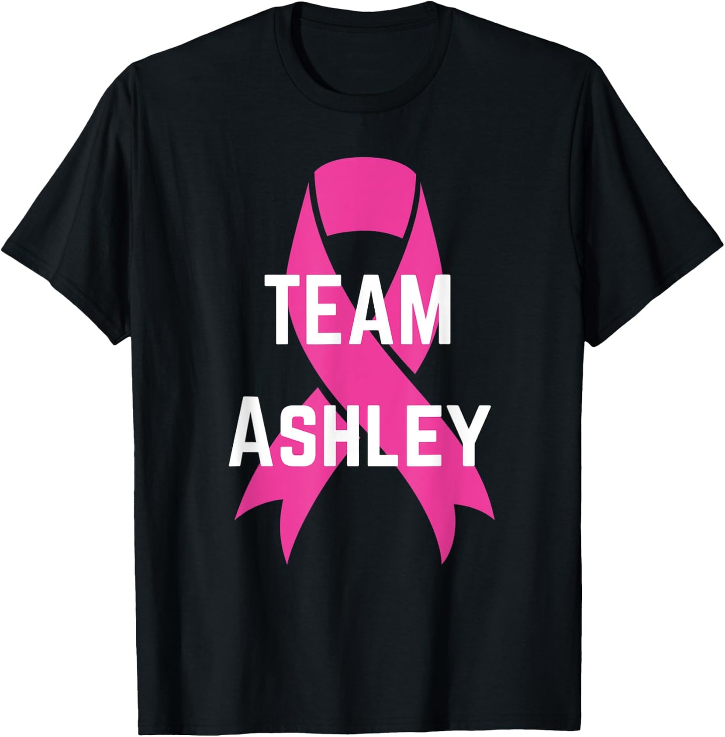 Personalized Team Ashley I wear Pink Breast Cancer shirt T-Shirt - T-Shirt | Black