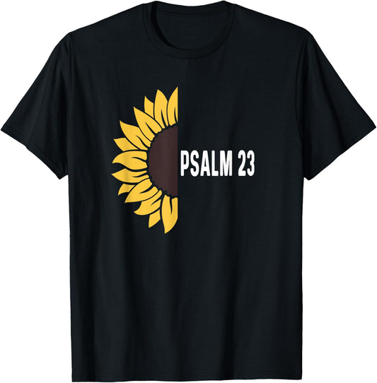 Psalm 23 God Jesus Religious Christian Lord Is My Shepherd T-Shirt - T-Shirt | Black