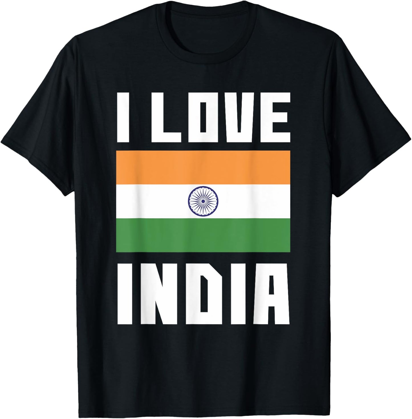 I Love India I Heart India Family Travel India Flag T-Shirt - T-Shirt | Black