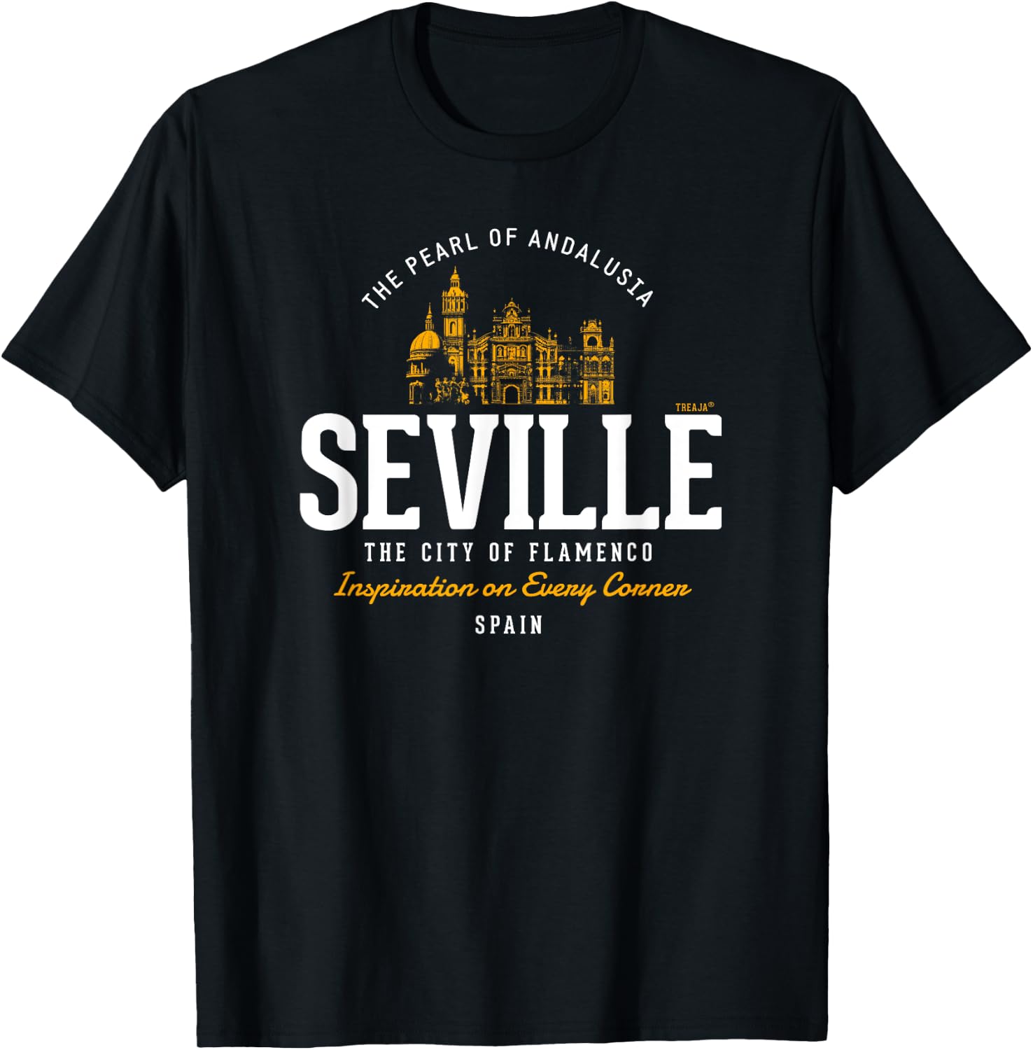 Spain Vintage Styled Retro Seville T-Shirt - T-Shirt | Black