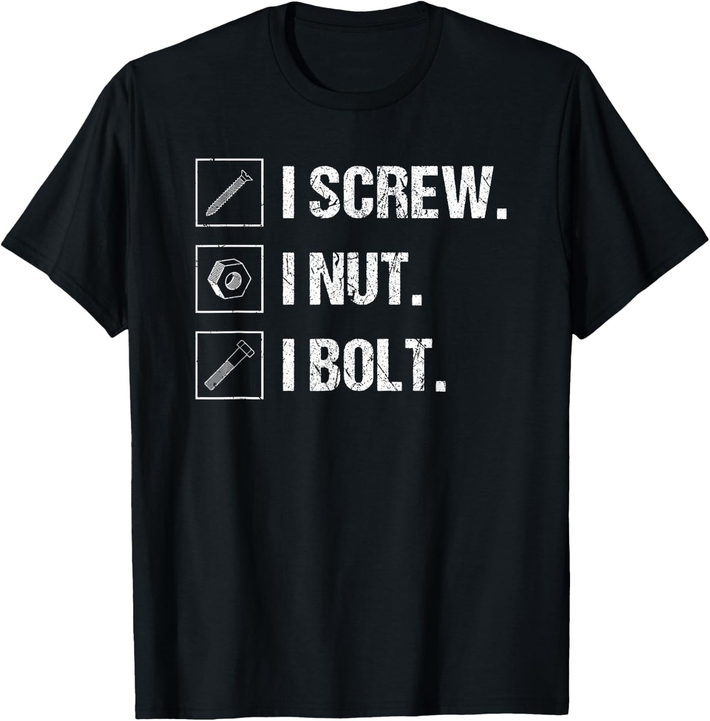 Mechanic Screw Nut Bolt Vintage Tools Fix Stuff T-Shirt - T-Shirt | Black