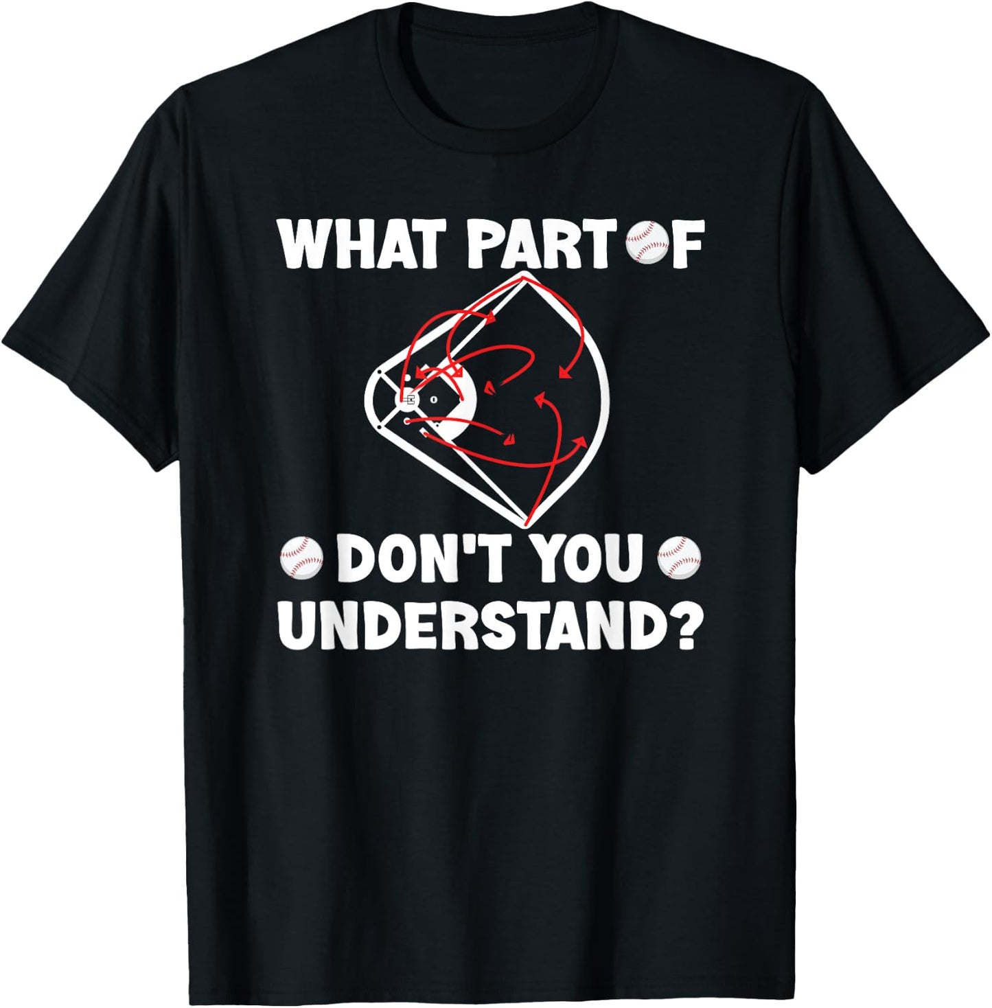 What Part Of Don't You Understand Funny Baseball Coach T-Shirt - T-Shirt | Black