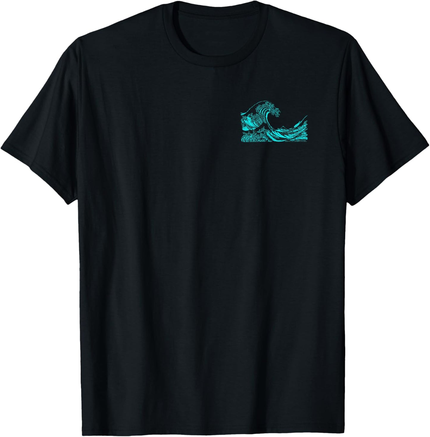 Famous Classic Art: Great Ocean Wave Special Simple Design T-Shirt - T-Shirt | Black