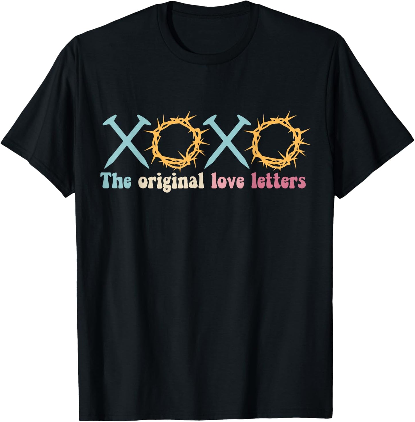 Groovy Retro XOXO The Original Love Letters, XOXO Easter T-Shirt - T-Shirt | Black