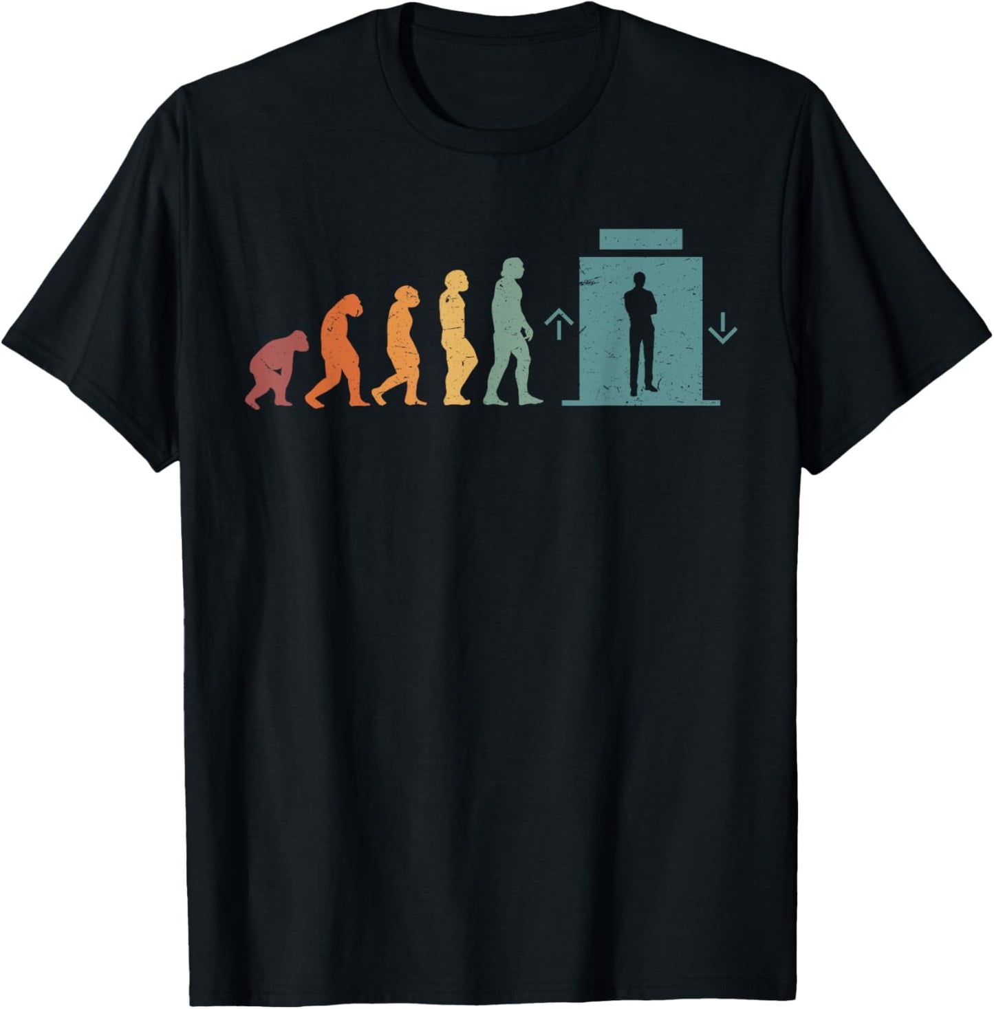 Evolution Of An Elevator T-Shirt - T-Shirt | Black
