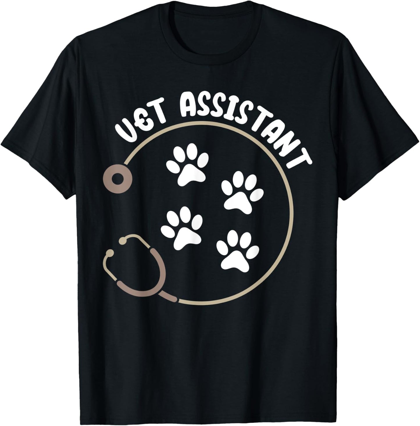 Vet Assistant Stethoscope Veterinary Assistant T-Shirt - T-Shirt | Black