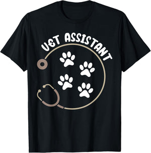 Vet Assistant Stethoscope Veterinary Assistant T-Shirt - T-Shirt | Black