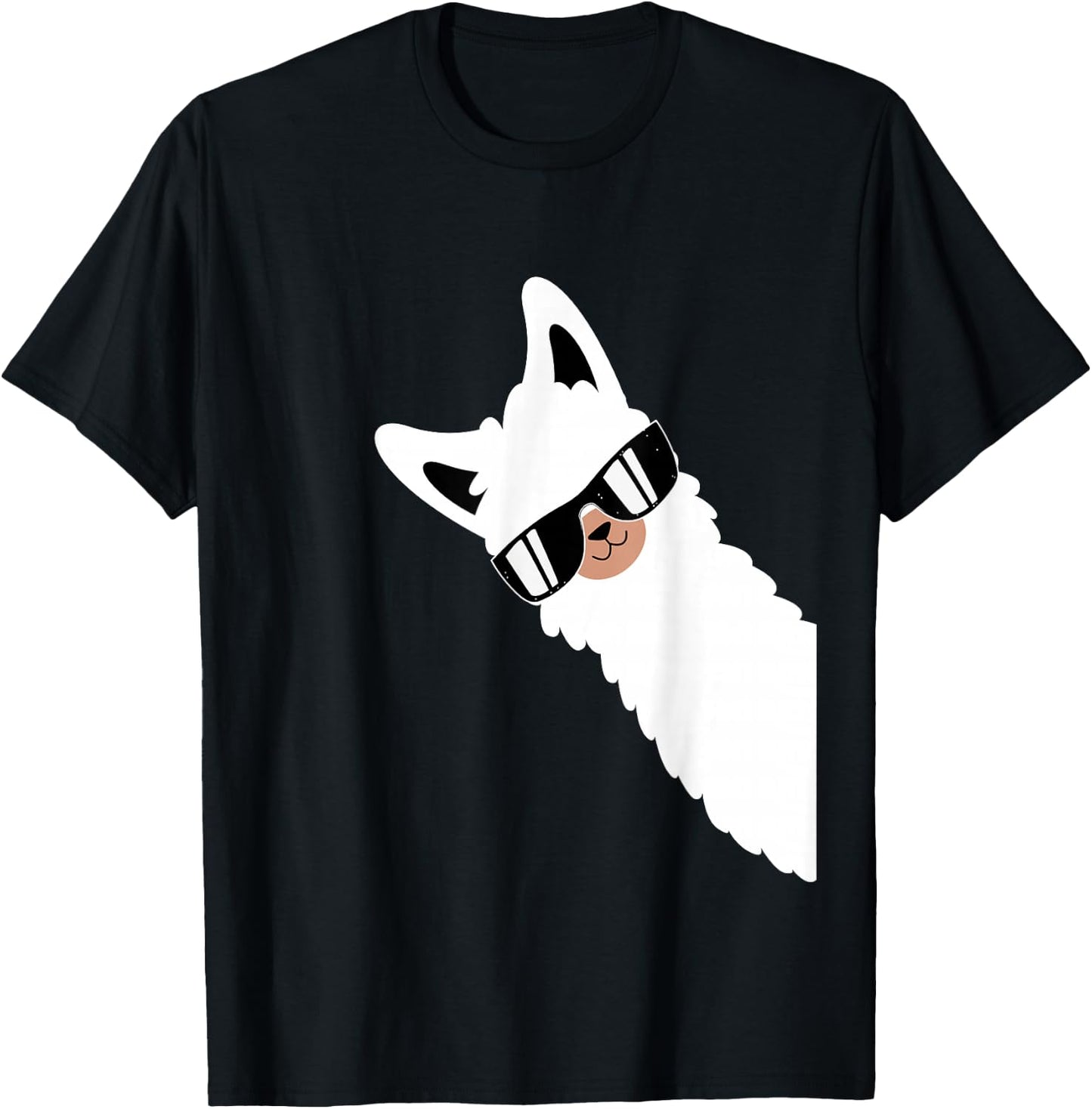 Lama Llama Alpaca with Sunglasses Lama Lover - Cool Lama T-Shirt - T-Shirt | Black