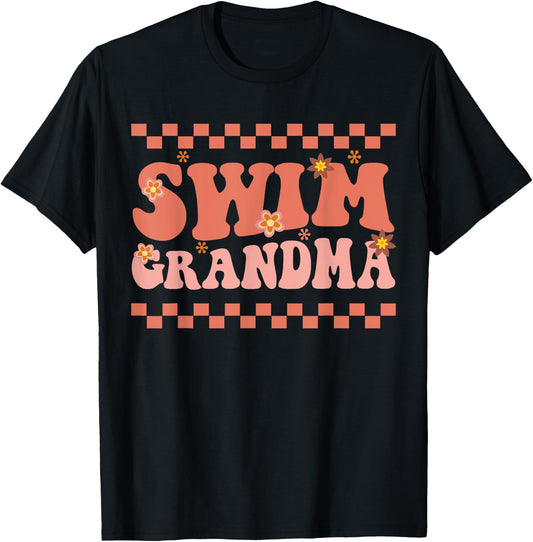 Swim Grandma Swimmer Swimming Sport Lovers Swim Nana Gift T-Shirt - T-Shirt | Black