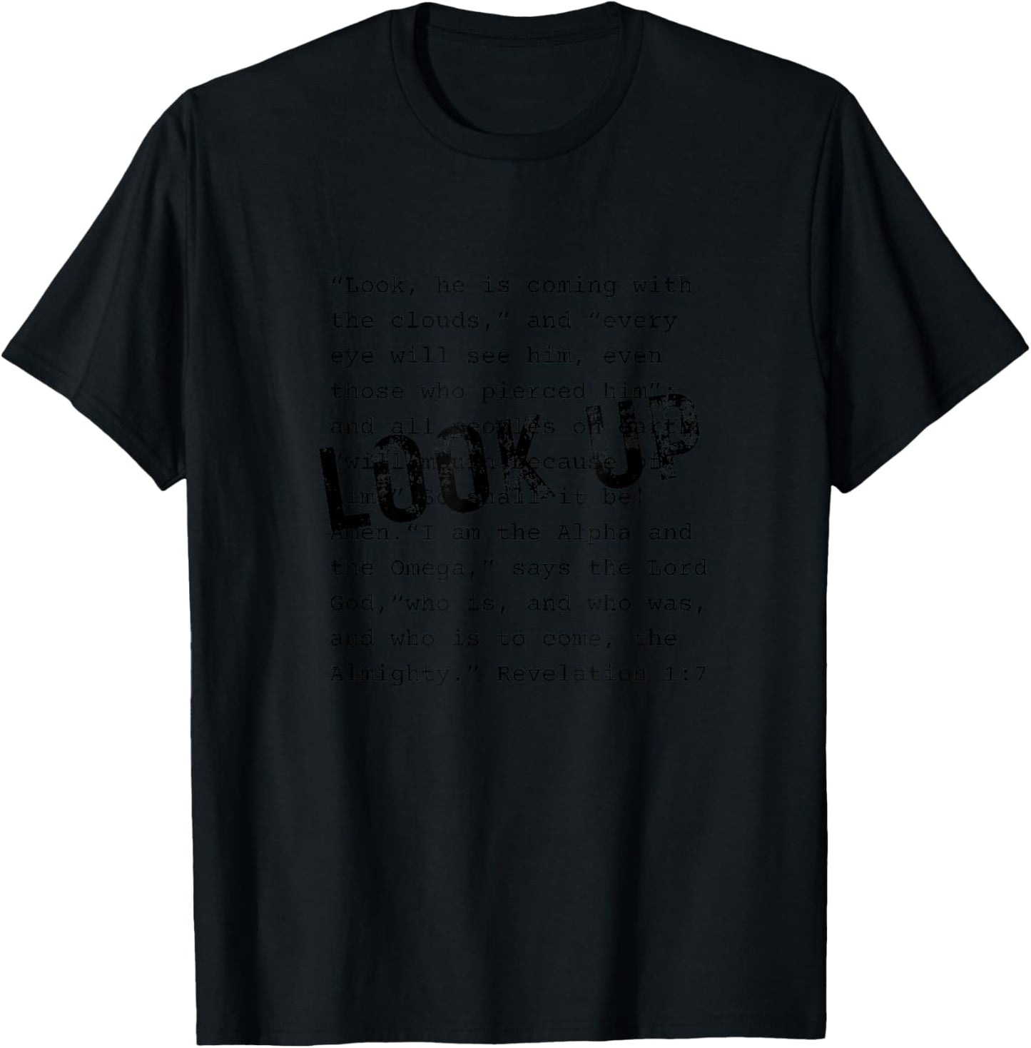 Christian Bible Verse Revelation 1:7 Rapture Religious Faith T-Shirt - T-Shirt | Black