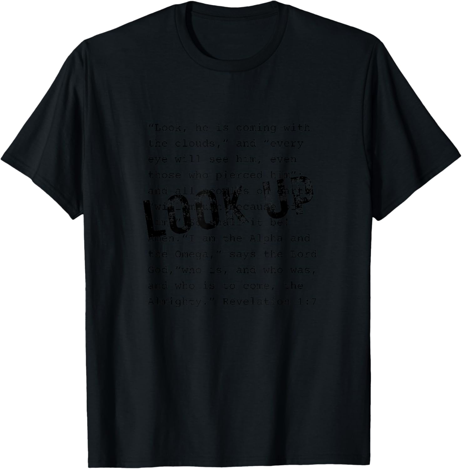Christian Bible Verse Revelation 1:7 Rapture Religious Faith T-Shirt - T-Shirt | Black