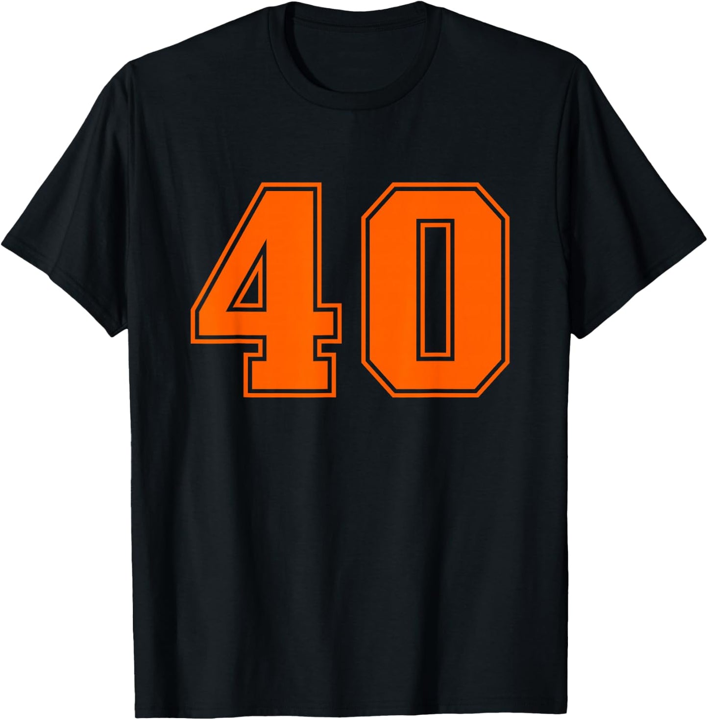 Orange Sports Team Number #40 T-Shirt - T-Shirt | Black