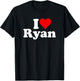 I Love Heart Ryan T-Shirt - T-Shirt | Black