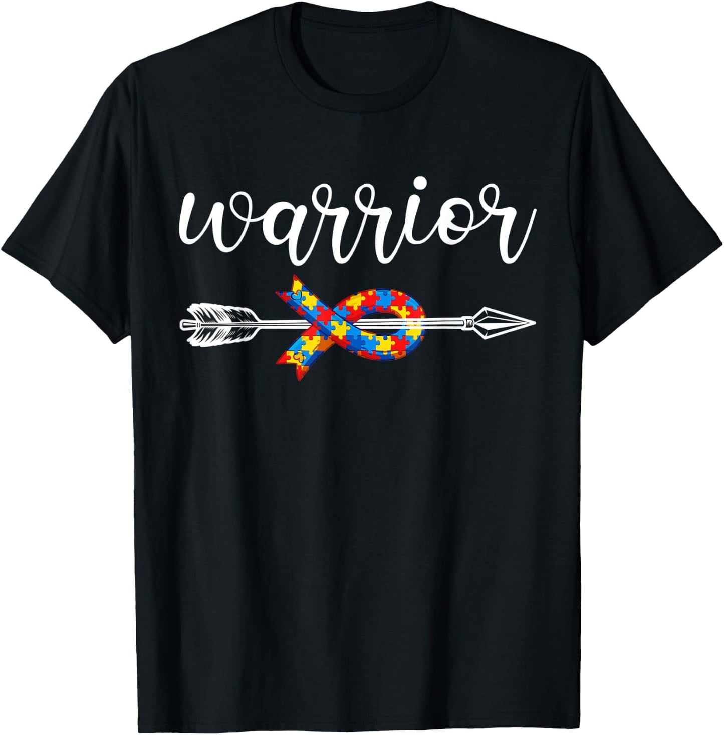 Autism Awareness Women Men Kids Autism Warrior Autistic ASD T-Shirt - T-Shirt | Black