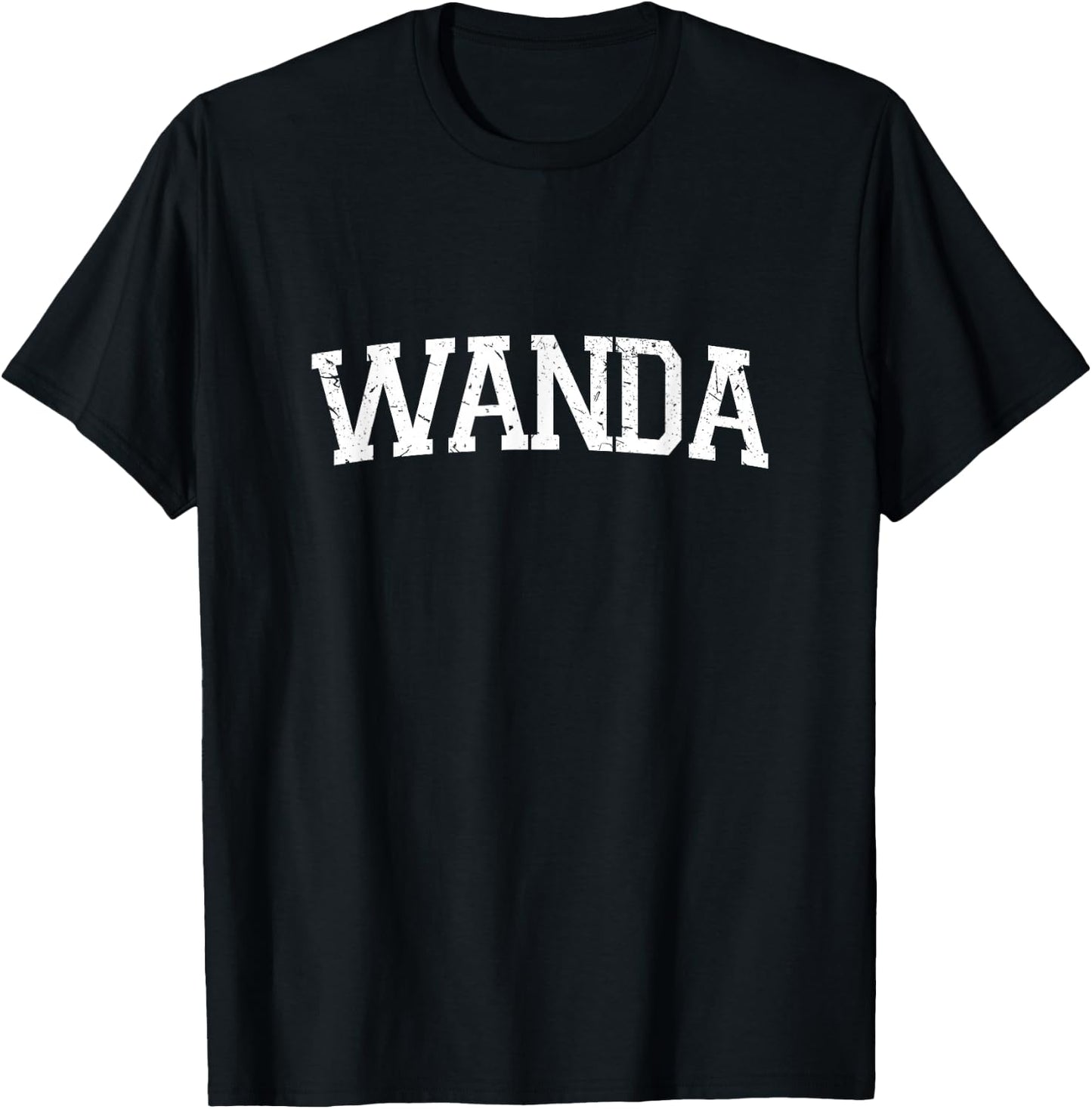 Vintage Personalized Name Classic Wanda T-Shirt - T-Shirt | Black